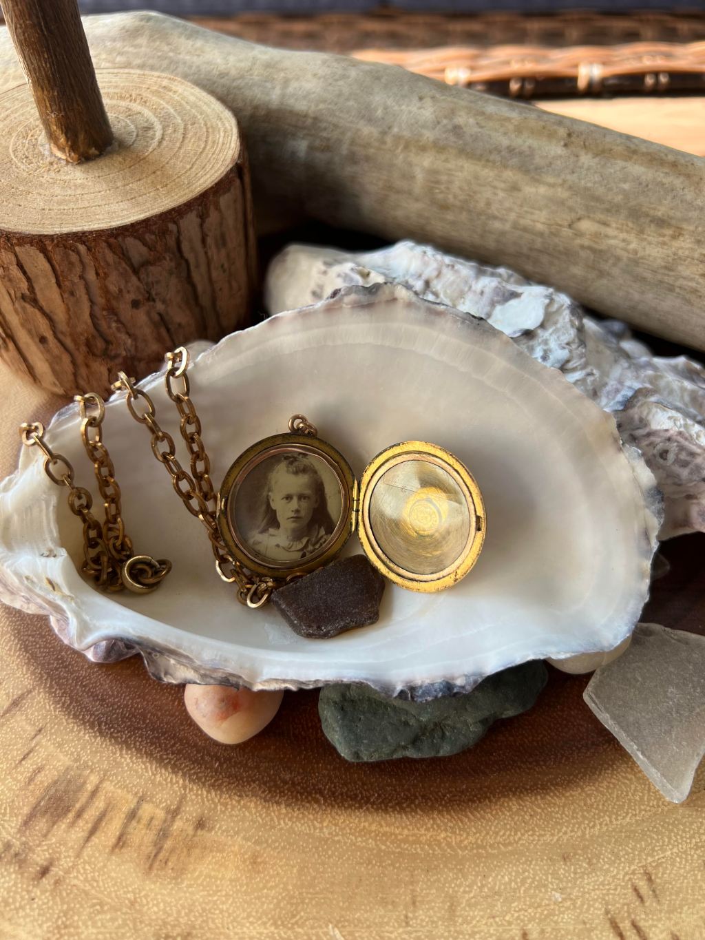 Victorian Mourning Locket Feat. Child Portrait and Loose Golden&nbsp;Hair